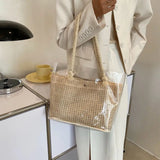 Shoulder Bags Women Summer Woven Underarm PVC Jelly Bag Big Capacity