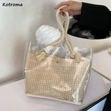 Shoulder Bags Women Summer Woven Underarm PVC Jelly Bag Big Capacity