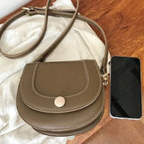 Shoulder Bags Women Thread Solid Office Lady Cross Body Saddle-bag