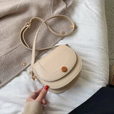 Shoulder Bags Women Thread Solid Office Lady Cross Body Saddle-bag