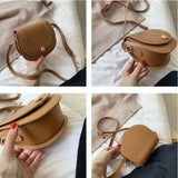Shoulder Bags Women Thread Solid Office Lady Cross Body Saddle-bag
