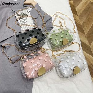 Shoulder Bags Women Transparent Dot Printed Casual Crossbody Bag