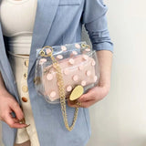Shoulder Bags Women Transparent Dot Printed Casual Crossbody Bag
