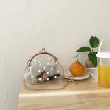 Women Transparent PVC Jelly Bag Chain Pearls Cross-body