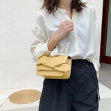 Pearls Chain Shoulder Bag Lady Cross Body Bow Flap PU Leather