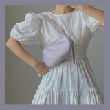 Underarm Shoulder Bag Women PU Leather Stylish Soft Zipper Little OL Sweet