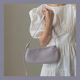 Underarm Shoulder Bag Women PU Leather Stylish Soft Zipper Little OL Sweet