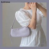 Underarm Shoulder Bag Women PU Leather Stylish Soft Zipper Little OL Sweet