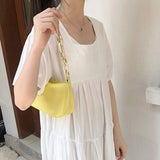 Popular PU Leather Shoulder Bag Women Chain Sweet Office Ladies Hipsters