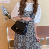 Vintage PU Leather Shoulder Bag Soft Large Capacity Tote Bag