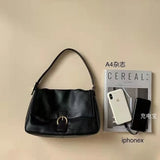 Vintage PU Leather Shoulder Bag Soft Large Capacity Tote Bag