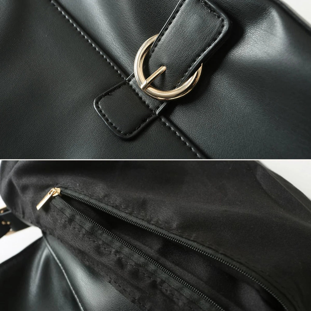 Vintage PU Leather Shoulder Bag Soft Large Capacity Tote Bag