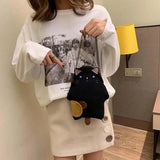 Shoulder Bags Women Vintage Cartoon PU Leather Chain Cross-body Handbag