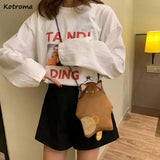 Shoulder Bags Women Vintage Cartoon PU Leather Chain Cross-body Handbag