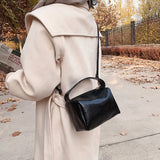Vintage PU Leather Shoulder Bags Women Retro Crossbody Handle Office Ladies
