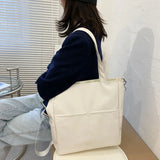 Vintage PU Leather Shoulder Bag Women Large Capacity Casual Totes Cross-body