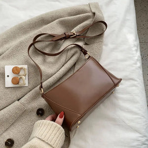 Vintage PU Leather Zipper Flap-bag Handbags