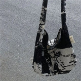 Vintage Tie-dye Linen Bag Cross-body Leisure Totes Handbags