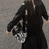 Vintage Tie-dye Linen Bag Cross-body Leisure Totes Handbags