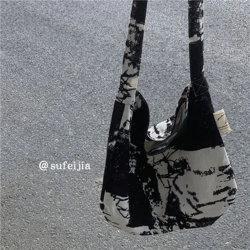 Vintage Tie-dye Linen Bag Cross-body Leisure Totes Handbags