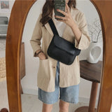 Shoulder Bags Women Wide Cross-body Thread PU Leather Flaps Vintage Handbag