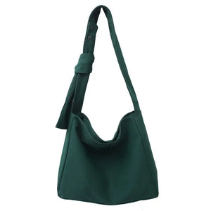 Canvas Shoulder Bag Wide Strap Cross-body Tote