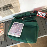 Canvas Cross-body Tote Wide Strap Shoulder Bag Vintage