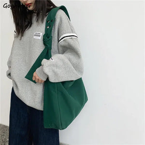 Canvas Cross-body Tote Wide Strap Shoulder Bag Vintage