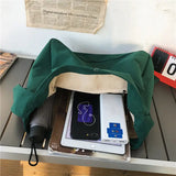 Canvas Cross-body Tote Wide Strap Shoulder Bag Vintage