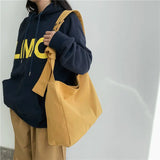 Canvas Cross-body Tote Wide Strap Shoulder Bag Vintage