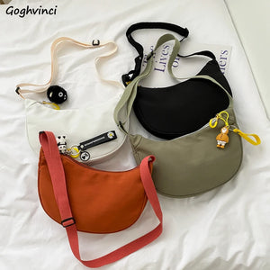 Nylon Zipper Shoulder Bags Women Hobos High Street Shopping Kpop