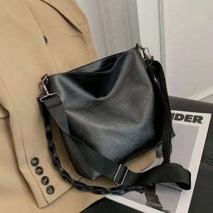 Shoulder Bag Women's Zipper PU Leather Crossbody Tote Bag