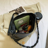 Shoulder Bag Women's Zipper PU Leather Crossbody Tote Bag