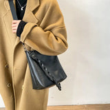 Shoulder Bag Women's Zipper PU Leather Crossbody Tote Bag