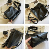 Shoulder Bag Women's Zipper PU Leather Crossbody Tote Bag