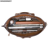 Men's Leather Briefcase Crossbody Bag