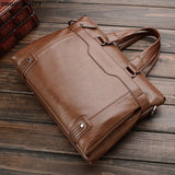 Men's Leather Briefcase Crossbody Bag
