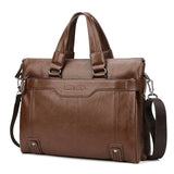 Men's Leather Briefcase Crossbody Bag