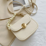 Women's Small Square Shoulder Bag PU Leather Crossbody Handbag