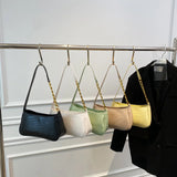 Women's Crocodile Pattern Shoulder Bag with Zip
