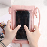 Shoulder Bags for Women Crossbody PU Leather Touch Screen Mobile Phone Wallet