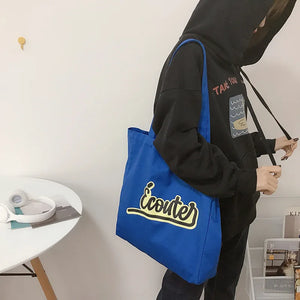 Canvas Tote Shoulder Bag for Women Handbags Ladies Purse