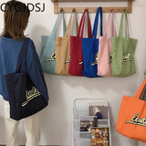 Canvas Tote Shoulder Bag for Women Handbags Ladies Purse