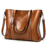 Vintage Oil Wax Leather Shoulder Bag Tote Crossbody Handbag