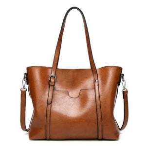 Oil Wax Leather Shoulder Bag Tote Crossbody Handbag