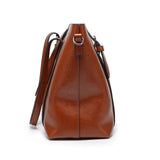 Oil Wax Leather Shoulder Bag for Women