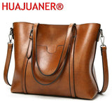 Oil Wax Leather Shoulder Bag Tote Crossbody