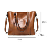 Women's Oil Wax Leather Shoulder Bag Tote Crossbody Handbag