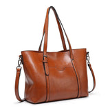 Oil Wax Leather Shoulder Bag for Women