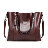 Oil Wax Leather Shoulder Bag Tote Crossbody Handbag